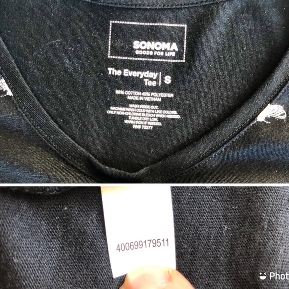 Sonoma Women’s Black Tee Bumble Bee Print Cotton, size Small - Picture 16 of 16